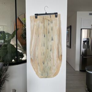 Young Fabulous & Broke Beige Tie-Dye Midi Skirt